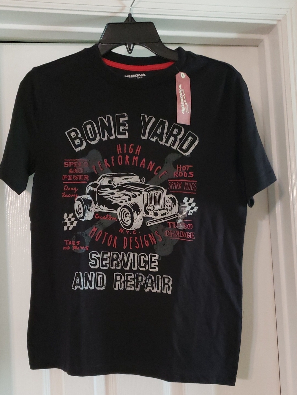 NWT-Arizona Jean Company Black Short Sleeve 'Bone Yard' Graphic Tee